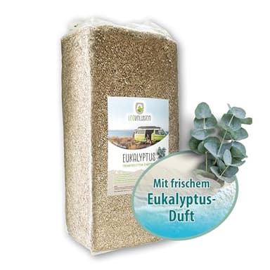 Loovolution® Toiletteneinstreu 14 Kg mit Eukalyptus | Hanfeinstreu für Trenntoiletten, Trockentoiletten, Campingtoiletten | Kompostierbar | staubfrei