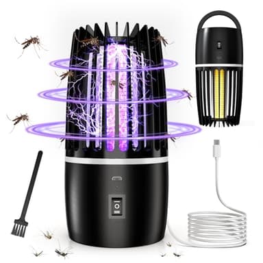 Insektenvernichter Mückenfalle 4000mAh Elektrisch USB Wiederaufladbarer Mückenvernichter Elektrische Lampe Fliegenfalle Insektenschutz Innen Außenbereich Schädlingsbekämpfung Lockstoff für Hinterhof