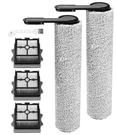 Toaren 6 Zubehörset für Tineco Floor One Stretch S6/S7 Stretch Ultra/Switch S6/i6 Stretch Ersatzbürsten und Filter für Tineco Zubehör Set,Nass-und Trockensauger Ersatzteile 2 Bürstenrolle,3 Filter