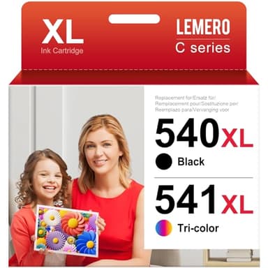 Lemero 540XL 541XL Patronen Kompatibel für Canon Druckerpatronen 540 541 XL Multipack PG-540 CL-541 für Canon Pixma TS5150 TS5151 MG3650S MG3650 MG3150 MG3250 MG3550 MG3600 (Schwarz/Farbe,2-Pack)