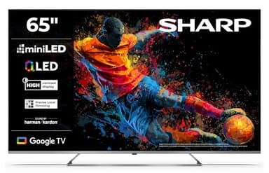Sharp QLED Fernseher 65 Zoll Google TV - 4K UHD Smart TV mit Mini LED, Dolby Vision HDR, Dolby Atmos, Sound by Harman Kardon, Google Assistant und Triple-Tuner, QLED TV 65JP7765E (2026)