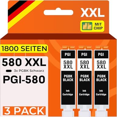 Supply Guy 580XXL PGBK Druckerpatronen kompatibel mit Canon PGI 580 XXL Schwarz für Pixma TS705 TS705a TS6350 TS6350a TS8350 TS8150 TS6351a TS6300 TR8550 TS9550 TS6150 TS6250 TR8500 (3 Patronen)