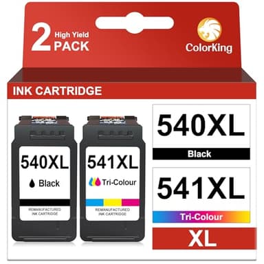 ColorKing 540XL 541XL Multipack Ersatz für Canon Druckerpatronen 540 541 XL für Canon Pixma MG3650s TS5150 TS5151 Patronen MG3500 MG3600 MG3650 MG4250 TS5100 MX475 MX515 PG 540 CL 541 Schwarz Farbe