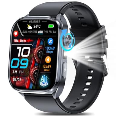 2026 Neu KI-GPT Smartwatch EKG/ΒΙυtｚυcker/ΒΙutdruck/Q&A Funktion 2.0"Gesundheitsuhr mit Harnsäure/BMI/Pulsuhr/HRV/Herzfrequenz,SpO2,Schlaf,Apnoe-Monitor,Bluetooth-Anruf,SOS,IP68+Wasserablass,LED-Licht