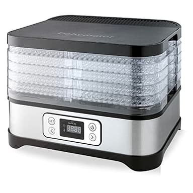 KitchenQuality Dörrautomat | Elektrischer Obst-, Fleisch- & Kräutertrockner | 5 Einlegeböden | Timer & Überhitzungsschutz | Gesunde Snacks ohne Zusatzstoffe | 260 Watt Leistung