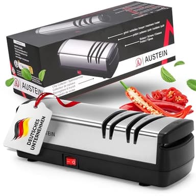 AUSTEIN® Diamant Messerschärfer elektrisch X5 - Der 3 Phasen Messerschleifer und Scherenschleifer mit magnetischem Spänekollektor