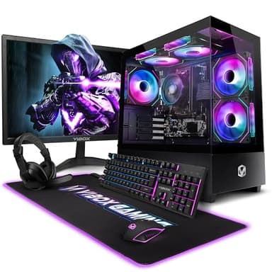 Vibox I-96 Gaming PC Set Komplett • Monitor 22 Zoll • AMD Ryzen 3 3200G 4-Kern • Radeon Vega 8 • 8GB RAM • 480GB SSD • Linux OS • WLAN