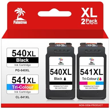 Palmtree 540XL 541XL Kompatibel für Canon Druckerpatronen 540 541 XL für Canon TS5150 Druckerpatronen für PIXMA MG3650s MG3650 MG3600 MG3350 TS5100 TS5151 MX535 MX475 PG540XL CL541XL Schwarz Farbe