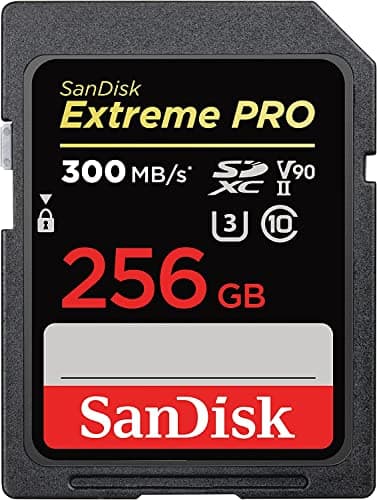 SanDisk Extreme PRO SDHC UHS-II Speicherkarte V90 256 GB (300 MB/s, 8K-, 4K- und Full-HD-Videoaufnahmen, RescuePRO Deluxe, stoßsicher, temperaturbeständig, wasserdicht und röntgensicher)