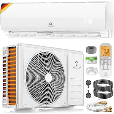 KESSER® Split Klimaanlage Set Quick Connect 12000 BTU 3,4 kW – WiFi & App Klimagerät mit Heizfunktion & Kühlmodus Wandklimaanlage, mit Kupferleitung Kältemittel R32 Inkl. Montagematerial