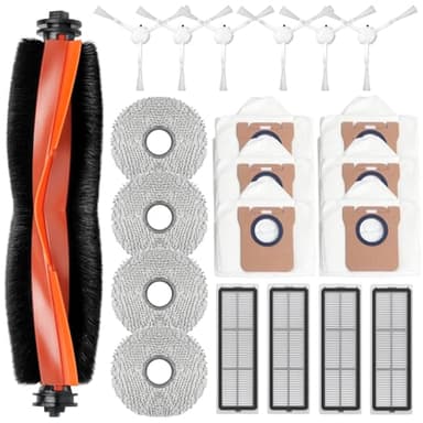 21 Stück Zubehörset für Xiaomi Robot Vacuum X20+ / X10+ Saugroboter, Ersatzteile 1 Hauptbürste 6 Staubbeutel 4 Wischtücher 6 Seitenbürsten 4 Filter(Nicht kompatibel mit Xiaomi X20 Max / X20 Pro)