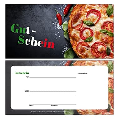 25 Pizza Pasta Gutscheine Gutscheinkarten Geschenkgutscheine – edel neutral taliener, Ristorante, Pizzeria, Gastronomie, Restaurant, Bar und Imbiss Pasta Italien