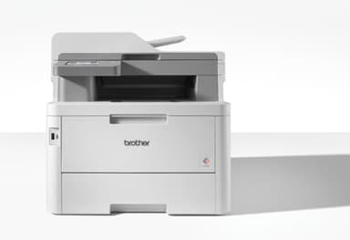 Brother MFC-L8340CDW Professionelles und kompaktes 4-in-1 Farb-LED-Multifunktionsgerät (Drucker, Scanner, Kopierer, Fax, 30 Seiten/Min.) weiß/grau