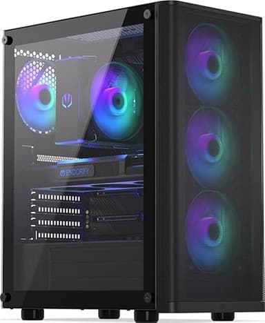 High End Gaming PC Ryzen 7 5700X 8X 4.6 GHz, 32 GB DDR4 RAM High Speed, 1TB M.2 SSD, NVIDIA RTX 5060 Ti 16GB, Windows 11 Pro