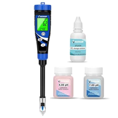 UIUZMAR Boden pH Messgerät, Elektronisches pH Meter für Pflanzen, pH Tester für Boden und Wasser, Digitales pH Wert Messgerät für Pool, Zimmerbepflanzung, Gartentöpfe, Fleisch, Wein, Joghurt, Soßen