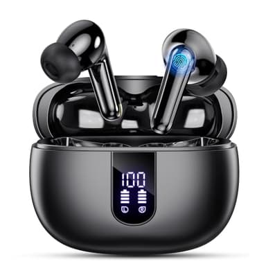 MORELOCO Bluetooth Kopfhörer, Kopfhörer Kabellos Bluetooth 5.4 In-Ear Earbuds mit 4 ENC Mikrofonen Geräuschunterdrückung, Tiefer Bass HiFi Sound, 40 Std. Gesamtspielzeit, IP7 Wasserdicht, Dual LED