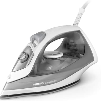 Philips EasySpeed Dampfbügeleisen, Einfach und effektiv, 4 Dampfeinstellungen, 2000 W, Keramik-Bügelsohle, 220ml Wassertank, grau (GC1751/80)