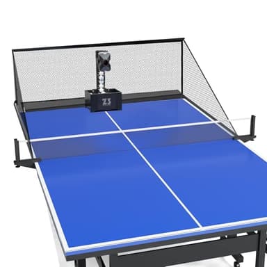 OUKANING Automatische Tischtennismaschine mit Fernbedienung 100 Bälle & Netz, Tischtennis-Roboter, Ping Pong Ball Wurfmaschine 35-90 Balls/Min, 10 Modi & Doppelrad-System, Ping Pong Ball Maschine