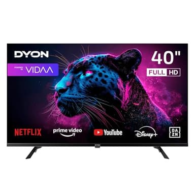 DYON Movie Smart 40 VX-2-40 Zoll (100 cm) Full-HD Smart TV mit HD Triple Tuner (DVB-C/-S2/-T2), App Store, Prime Video, Netflix, YouTube, DAZN, Disney+, waipu.tv, Hotelmodus