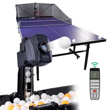 Tischtennis Roboter, Tischtennis Roboter Ballmaschine mit Netz, Table Tennis Robot für Einzeltraining kein manuelles Ballsammeln