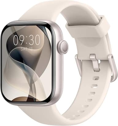 Smartwatch Damen Herren, 1,85" HD Touch Fitnessuhr mit Telefonfunktion, 140+Sportmodi Smart Watch Fitness Tracker mit Pulsmesser Schlafmonitor Schrittzähler, IP68 Wasserdicht Sportuhr iOS Starlight