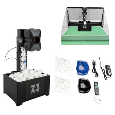 HUOMMGS Tischtennis Roboter mit Netz Automatische Tischtennis Ballmaschine Von 100 Bällen Professionell Tischtennisroboter mit 10 Modi, Fernbedienung 4-40m/s Ping Pong Roboter für Training, Übung