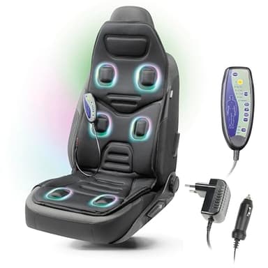 WALSER Massage Sitzauflage Auto Relax Drive, PKW Massagesitzauflage, Massagesitzauflage mit 5 Massage Programmen, Rückenmassagegerät Auto, Massageauflage für den Rücken, Massagegerät Autositz