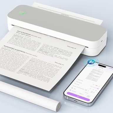 Ablemark Bluetooth Thermodrucker A4, Tragbarer Mobiler Drucker A4 für Unterwegs, Inkless Printer Kompatibel mit Android & IOS und Laptop für Zuhause, Büro, Tattoo Stencil Druckerker