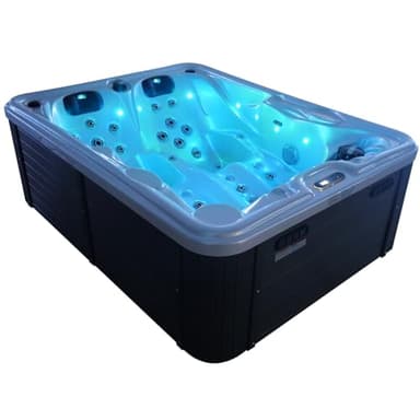 Tronitechnik® Outdoor Whirlpool, 2 Personen, aus hochwertigem Sanitäracryl, Winterfest isoliert, Balboa Spa Heizung und Bedienung, 46 Massagedüsen, 2 Liegeplätze, LED, 620 Liter