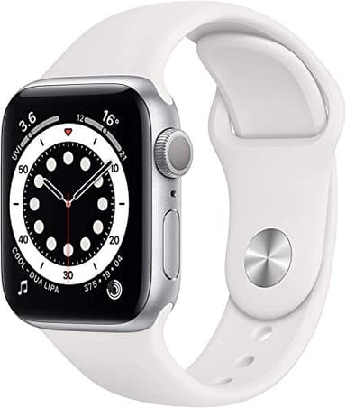 Apple Watch Series 6 (GPS + Zellular, 40MM) Aluminiumgehäuse Silber mit Weiß Sportarmband (Generalüberholt)