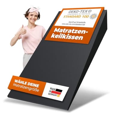saarschaum • Keilkissen-Matratzenkeil • Orthopädische Keilmatratze zur Bettneigung • Erhöhungskeil für gesündere Schlafposition • Schräg schlafen • 90x200cm FSA 2750