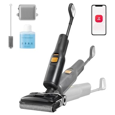 roborock F25 XT Nass Trockensauger, kabelloser Nass-Trocken-Sauger, 20.000 Pa Staubsauger mit Wischfunktion, 90°C Hochtemperatur Selbstreinigung & Heißluft-Schnelltrocknen, 180° Lie Flat, WLAN
