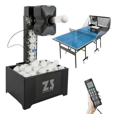 JAYEUW Tischtennisroboter Ping Pong Ballmaschine Automatische Tischtennis Ballmaschine mit Netz Ping Pong Roboter Tischtennis Trainer für Training und Übung mit Fernbedienung