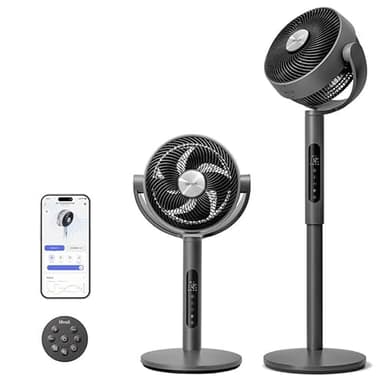 LEVOIT 20 dB, intelligenter Standventilator, DC-Motor, niedriger Stromverbrauch, mit WLAN, 4 Modi und 12 Windgeschwindigkeiten, 30 m Wind, 12 Stunden Timer, 90 ° + 120 ° Oszillation