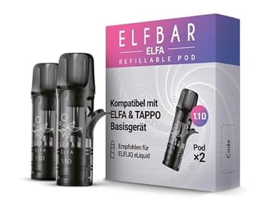 Elfbar ELFA Leer Pods zum nachfüllen Refillable Pods Selbstbefüllbar - 2 Stück pro Packung je 2ml - ohne Nikotin - ohne Liquid