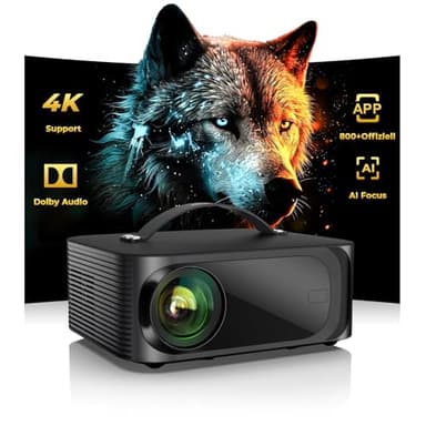 Beamer 4k Heimkino【800+Offizielle Apps&Dolby Audio】 15000 ANSI KI Fokus ONOAYO HDR10 Projektor WiFi 6 Bluetooth 5.4 Smart mini Beamer Geeignet für Filmabende, Partys und die Fußball-Weltmeisterschaft