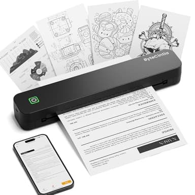 ByteCintia C80S Thermodrucker A4, Mobiler Drucker Unterstützung für 8.5"x11" A4, Tragbarer drucker Kompatibel mit iOS, Android, Laptop für Büro, Auto