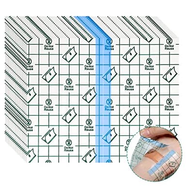 Duschpflaster, 20 Stück Folienverband, 10 x 12 cm Wasserdichtes Pflaster, Tattoo Aftercare Wasserdichte Klebebandage, Tattoo Folie Heilung, Transparent Bandage zum Antiallergisch, Sport, Duschen